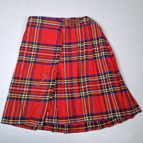 Smiths Bermuda Kilt Youth Size 4 Red Royal Stewart Tartan Traditional England - Picture 2 of 16